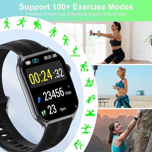 AOC Smartwatch Fitness Sports Watch E09 ، AI GPT Bluetooth Call ، Assistant ‌ ، AMOLED 1.96 شاشة تعمل باللمس ، معدل ضربات القلب ومراقبة النوم ، IP67 ماء الرياضة Watch Watch ، Black in Saudi Arabia