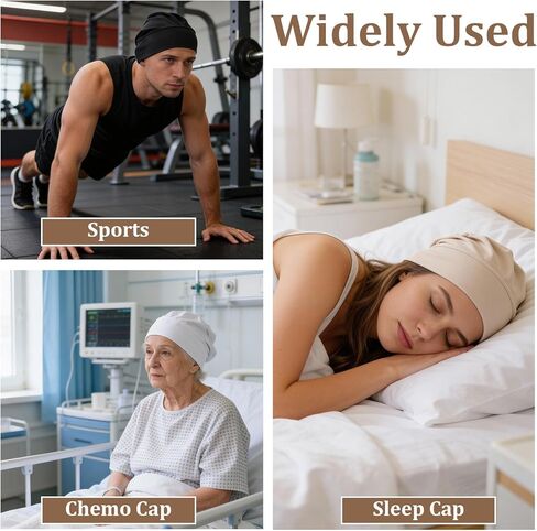 Nogeqi 3 Pcs Hijab Undercap Non Slip Under Scarf Hijab Caps for Women, Solid Color Under Caps for Hijabs, Stretchy Breathable Undercap Tube Bonnet (Black, White, Beige) in Saudi Arabia