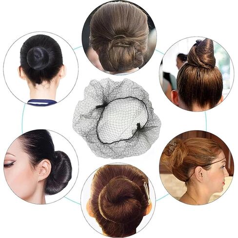 50-Pack Black Hair Net, 24" Invisible Hair Nets for Women and Men - Elastics and Breathable for Salon, Kitchen, Dance in Saudi Arabia