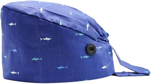 قبعات تنظيف BEARAE، قبعة عمل مع عصابة رأس بأزرار، قبعة طبية جراحية للتمريض وربطة عنق منتفخة للنساء in Kuwait