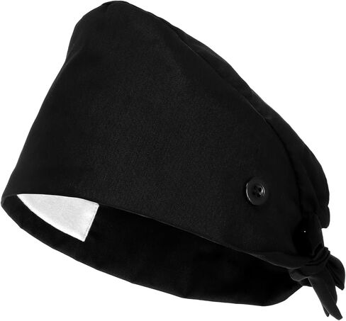 Satin Lined Scrub Cap with Ponytail Opening 1PC Adjustable Surgical Hat with Button Closure Comfortable Nurse Cap for Medical Professionals, Chefs Healthcare Workers Hair Beard Cover for Women Men in Saudi Arabia