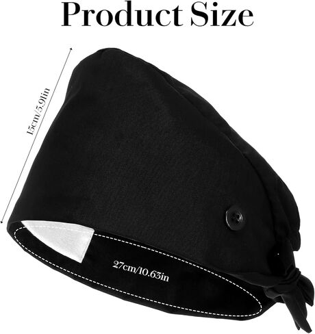 Satin Lined Scrub Cap with Ponytail Opening 1PC Adjustable Surgical Hat with Button Closure Comfortable Nurse Cap for Medical Professionals, Chefs Healthcare Workers Hair Beard Cover for Women Men in Saudi Arabia