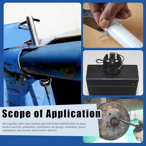 Glarks 51pcs 18 Sizes Single Hole Flat Head Clevis Pins Set, M5 M6 M8 M10 M12 White Zinc Clevis Pins, Link Hinge Pins for Furniture Installation Small Home DIY Project in Saudi Arabia