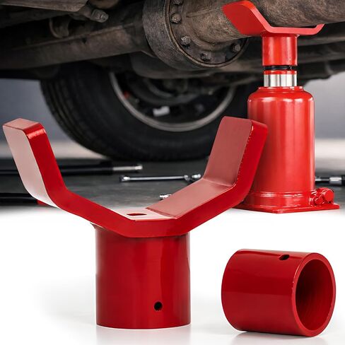 Bottle Jack Adapter 2-in-1, Heavy Duty Steel Jack Saddle Adapter for 3-5 Ton Bottle Jack, Curved Round Axle Saddle Fits Axle Tubes Up to 4.53 Inch in Saudi Arabia