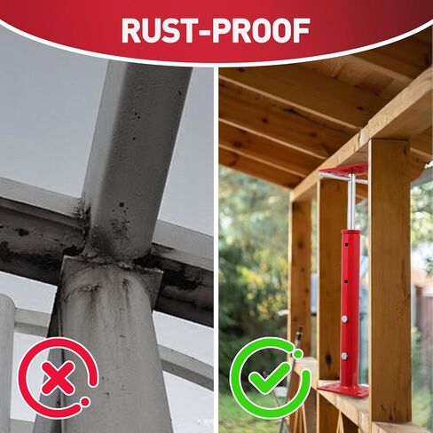 4 قطع من مقابس المنزل للتسوية من 48.26 سم إلى 91.44 سم، مقبس دعم قابل للتعديل، سعة قصوى 17636 رطل لكل مقبس عمود لولبي، للحصول على دعم مؤقت للتسوية - أحمر in Kuwait