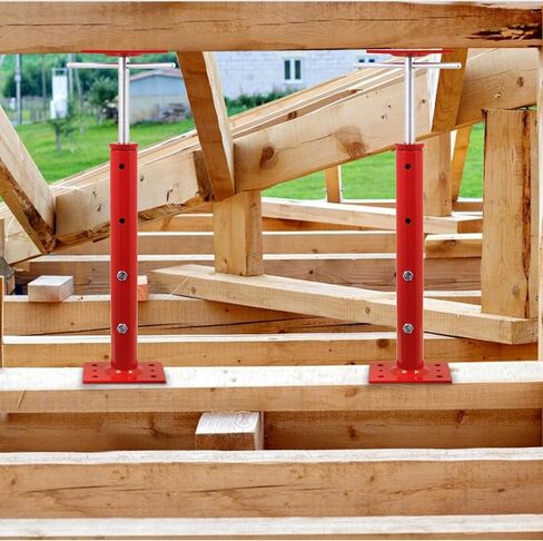 4 قطع من مقابس المنزل للتسوية من 48.26 سم إلى 91.44 سم، مقبس دعم قابل للتعديل، سعة قصوى 17636 رطل لكل مقبس عمود لولبي، للحصول على دعم مؤقت للتسوية - أحمر in Kuwait