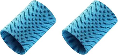 1 Pair Cooling Wristbands Breathable Wrist Sweatbands,Sweat Absorbent Quick Dry,Ice Wristband for Yoga Sports Running Gym Workout(Blue) in Saudi Arabia