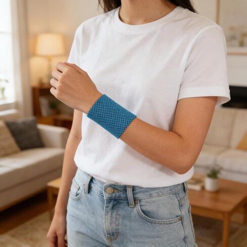 1 Pair Cooling Wristbands Breathable Wrist Sweatbands,Sweat Absorbent Quick Dry,Ice Wristband for Yoga Sports Running Gym Workout(Blue) in Saudi Arabia