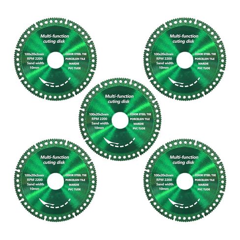 5 Pack 4 Inch Indestructible Disc for Grinder, 7/8" Arbor Angle Grinder Diamond Cutting Disc, Cut Everything in Seconds, Multifunctional Cutting Blade for Metal, Stone, Wood,Tile, PVC Tube（Green） in Kuwait