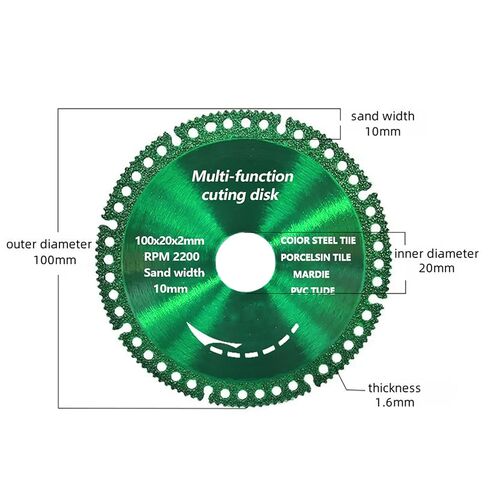 5 Pack 4 Inch Indestructible Disc for Grinder, 7/8" Arbor Angle Grinder Diamond Cutting Disc, Cut Everything in Seconds, Multifunctional Cutting Blade for Metal, Stone, Wood,Tile, PVC Tube（Green） in Kuwait