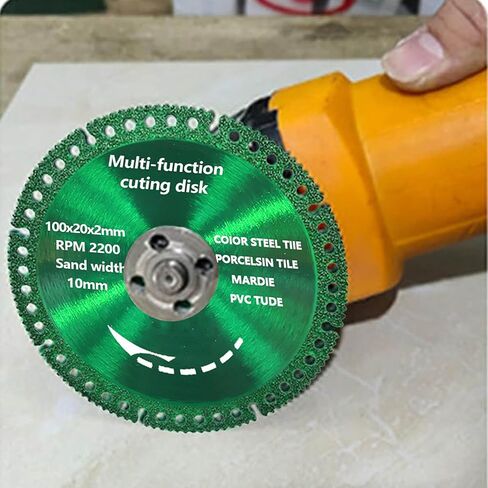 5 Pack 4 Inch Indestructible Disc for Grinder, 7/8" Arbor Angle Grinder Diamond Cutting Disc, Cut Everything in Seconds, Multifunctional Cutting Blade for Metal, Stone, Wood,Tile, PVC Tube（Green） in Kuwait