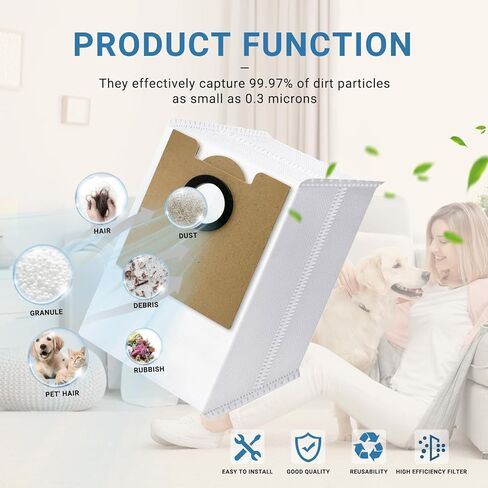 قطع غيار متوافقة مع مكنسة Lefant M2/M2S Pro M2 Plus Robot، مرشحات الفرشاة الدوارة، وسادات الممسحة، مرشحات القاعدة، أكياس الغبار in Kuwait