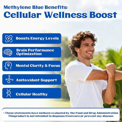 Methylene Blue 1% Solution - USP Pharmaceutical Grade - Ultra High Purity Drops - Third Party Lab Tested, Formaldehyde & Alcohol Free - Non-GMO, Made in USA - 60ml (2.03 fl oz) in Kuwait