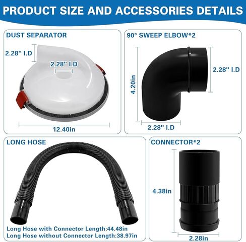 فاصل الغبار - فاصل الغبار الإعصاري عالي الكفاءة، غطاء فاصل الغبار المنخفض يناسب الجرافات القياسية سعة 5 جالون in Kuwait