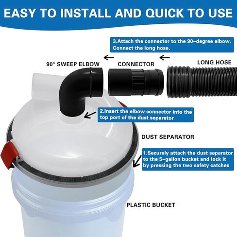 فاصل الغبار - فاصل الغبار الإعصاري عالي الكفاءة، غطاء فاصل الغبار المنخفض يناسب الجرافات القياسية سعة 5 جالون in Kuwait