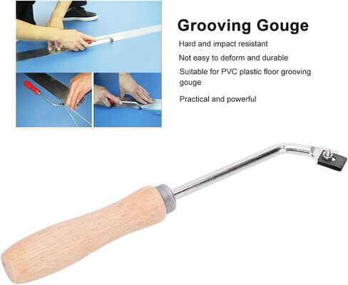 Kadimendium Steel Slotting Groover Made of Beech Wood, High Work Efficiency, 3 Spare Blades, PVC Plastic Floor Grooving Gouge Tool for Construction Workers in Saudi Arabia