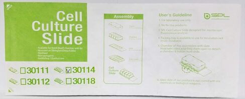 SPL Cell Culture Chamber Slide, Black, 4 Wells, PS Frame, Glass Slide, PP Holder, 0.5~1.3ml, Sterile, Case of 12 // 2 Pack of 6 in Kuwait