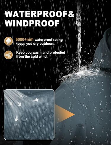 GEMYSE Men's Lightweight Rain Jacket Waterproof Raincoat Hooded Softshell Windbreaker for Outdoor Hiking Travel in Saudi Arabia