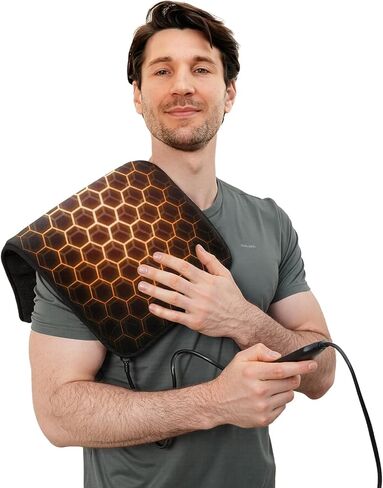 UTK 30s Fast Heating Pad for Back Pain & Period Cramps, 3X Far Infrared Deeper Pain Relief, Hotter to 160℉, FSA-HSA Eligible, 4H Auto Off, 8 Heat Settings,Machine Washable,Gift for Women Men 24" x 12" in Saudi Arabia