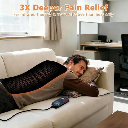 UTK 30s Fast Heating Pad for Back Pain & Period Cramps, 3X Far Infrared Deeper Pain Relief, Hotter to 160℉, FSA-HSA Eligible, 4H Auto Off, 8 Heat Settings,Machine Washable,Gift for Women Men 24" x 12" in Saudi Arabia
