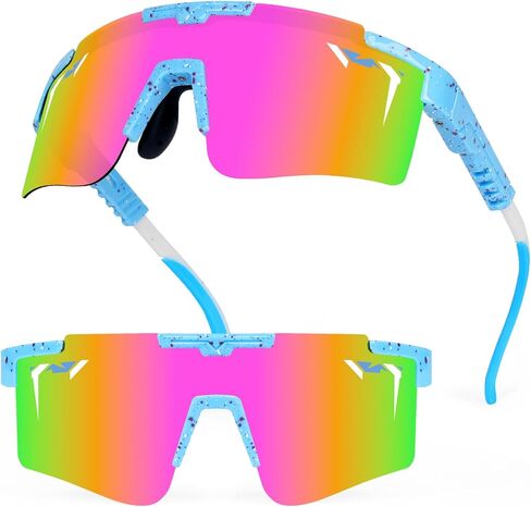 2-Sizes Kids Youth Baseball Sunglasses Men Women Vipers Sunglasses Softball Boys Girl True Polarization &UV Protection in Saudi Arabia