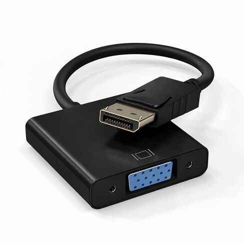 DisplayPort (DP) to VGA Cable Adapter – 1080P DP Male to VGA Female Converter for Monitor Projector HDTV – Gold-Plated, Secure-Latch Display Port Connector – 5 Pack for Laptop PC Desktop in Kuwait