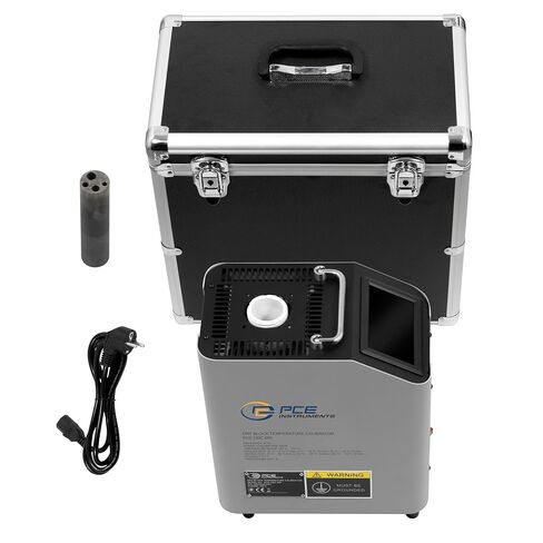 PCE Instruments PCE-DBC 650 Calibrator، لمعايرة المستشعر ومقياس الحرارة، يبلغ قياسه 35...650 درجة مئوية / 95...1202 درجة فهرنهايت، مع أكمام إدراج ذات كتلة جافة، وثبات ±0.1 درجة مئوية، وملفات تعريف المنحدر، ومؤقت وUSB in Kuwait