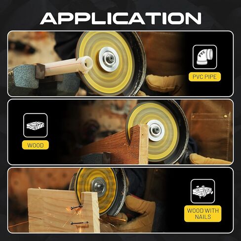 عجلات مقطوعة من TOLESA مقاس 4 1/2 بوصة، قرص قطع من الكربيد، عجلة قطع طاحونة زاوية للخشب، الخشب مع الأظافر، صفائح، بلاستيك، جص، 3 عبوات in Kuwait