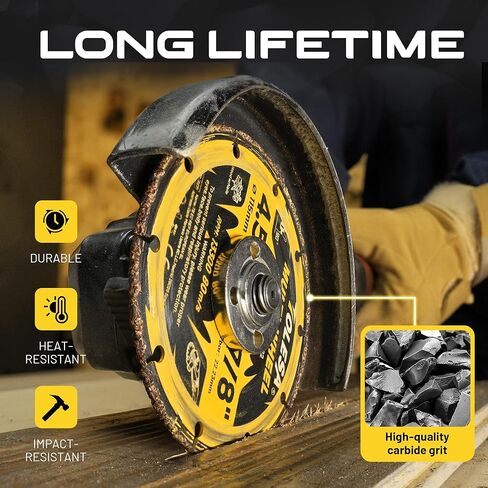 عجلات مقطوعة من TOLESA مقاس 4 1/2 بوصة، قرص قطع من الكربيد، عجلة قطع طاحونة زاوية للخشب، الخشب مع الأظافر، صفائح، بلاستيك، جص، 3 عبوات in Kuwait