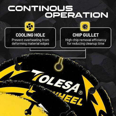 عجلات مقطوعة من TOLESA مقاس 4 1/2 بوصة، قرص قطع من الكربيد، عجلة قطع طاحونة زاوية للخشب، الخشب مع الأظافر، صفائح، بلاستيك، جص، 3 عبوات in Kuwait