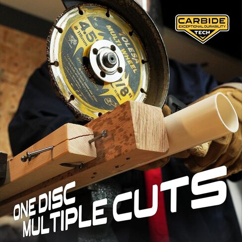 عجلات مقطوعة من TOLESA مقاس 4 1/2 بوصة، قرص قطع من الكربيد، عجلة قطع طاحونة زاوية للخشب، الخشب مع الأظافر، صفائح، بلاستيك، جص، 3 عبوات in Kuwait