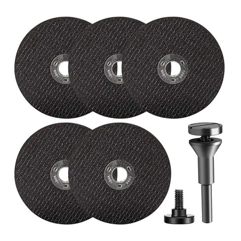 EMVANV 6pcs/Set Cut Off Wheel Set for Die Grinder, Round Hole Cut Off Wheel Metal Cutting Disc with 1/4 Stem Mounting Mandrel, Die Grinder Rotary Tool for Drill Attachment Cutter Discs, Black in Saudi Arabia