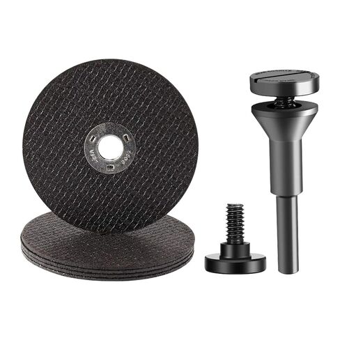 EMVANV 6pcs/Set Cut Off Wheel Set for Die Grinder, Round Hole Cut Off Wheel Metal Cutting Disc with 1/4 Stem Mounting Mandrel, Die Grinder Rotary Tool for Drill Attachment Cutter Discs, Black in Saudi Arabia