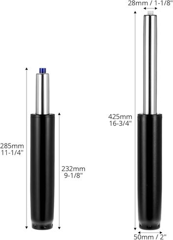 QWORK Office Chair Gas Lift Cylinder, 5.5 Inch Stroke, Up to 1000 lbs, Universal Replacement Piston for Executive Seating, Salon Stools, Task Seats, Black in Saudi Arabia