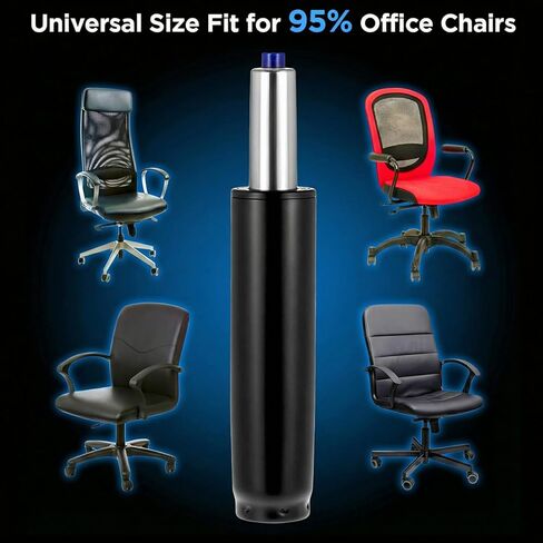 QWORK Office Chair Gas Lift Cylinder, 5.5 Inch Stroke, Up to 1000 lbs, Universal Replacement Piston for Executive Seating, Salon Stools, Task Seats, Black in Saudi Arabia