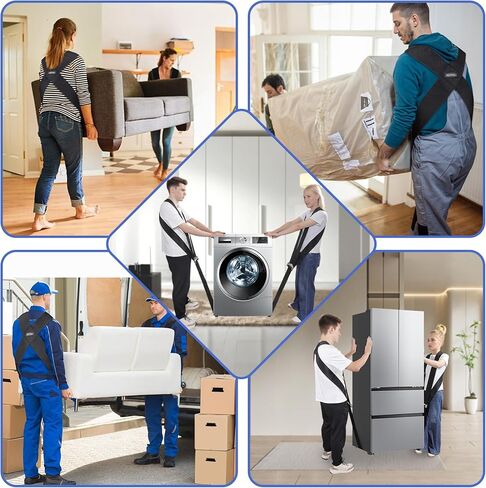 أحزمة متحركة EXVITAL - حزام رفع لشخصين ونظام نقل مناسب للأثاث والأجهزة والأشياء الثقيلة - أحزمة حمل تجعل الأثاث يتحرك بسهولة وأمان in Kuwait