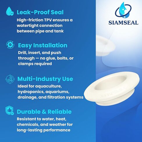 2 inch Hydroseal flexible tank adapter TPV Bulkhead Fitting Tank Wall Connector for IBC Tote/Drum, Aquaculture & Hydroponic Tanks, Water Filtration, Irrigation & Drainage water tank adapter in Saudi Arabia