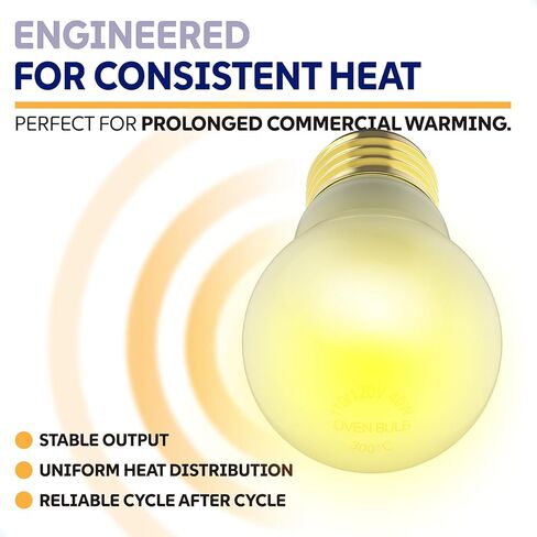 Food Warming Heat Lamp Bulbs Compatible with Hatco 02.30.265 Food Warmer, Hi-Temp Resistant Buffet Drawer Countertop Drop-in Warmers Light Heat Bulbs, 40W, E26 Base, 8 Pack in Kuwait