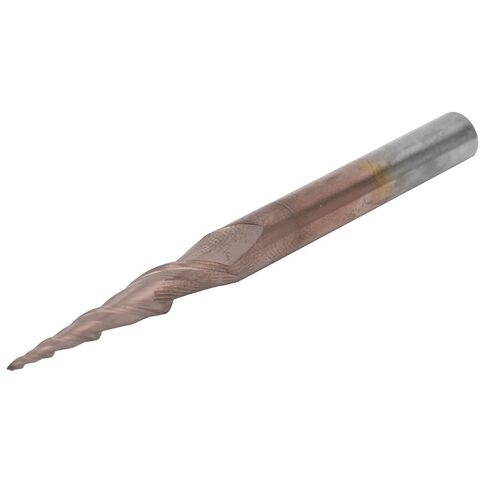 Tapered End Mills, Carbide Tip Router Bits for CNC, High Hardness Tungsten Steel with Bronzed Coating, Excellent Chip Removal Effect for 3D Engraving Plywood, Wood, and More (R0.5 * 30.5*D6*75) in Kuwait