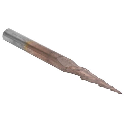 Tapered End Mills, Carbide Tip Router Bits for CNC, High Hardness Tungsten Steel with Bronzed Coating, Excellent Chip Removal Effect for 3D Engraving Plywood, Wood, and More (R0.5 * 30.5*D6*75) in Kuwait
