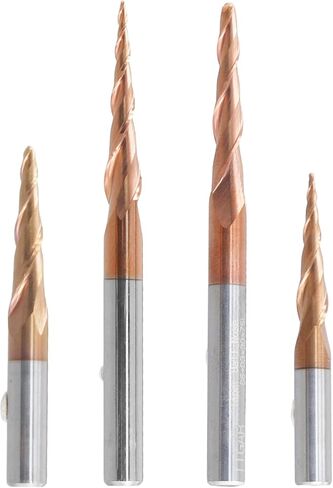4PCS Carbide Spiral Tapered Ball Nose End Mill 6mm Shank Router Bit Woodworking CNC Carving Bits Wood Milling Cutter in Saudi Arabia