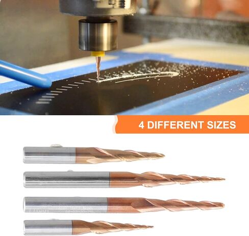 4PCS Carbide Spiral Tapered Ball Nose End Mill 6mm Shank Router Bit Woodworking CNC Carving Bits Wood Milling Cutter in Saudi Arabia