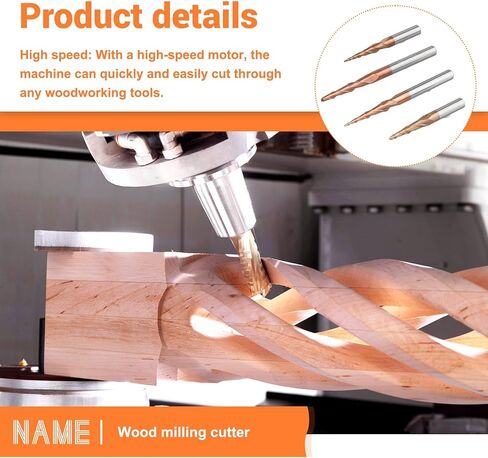 4PCS Carbide Spiral Tapered Ball Nose End Mill 6mm Shank Router Bit Woodworking CNC Carving Bits Wood Milling Cutter in Saudi Arabia