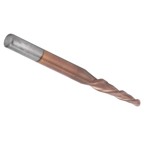 Tapered End Mills, Carbide Tip Router Bits for CNC, High Hardness Tungsten Steel with Bronzed Coating, Excellent Chip Removal Effect for 3D Engraving Plywood, Wood, and More (R1.0 * 20.5*D4*50) in Kuwait