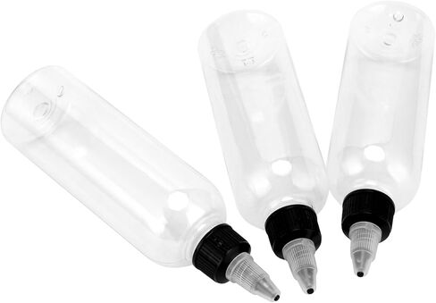 30 Pack 8oz Plastic Squeeze Bottles with Twist Top Caps, 250ml Clear Empty Dispensing Bottles for Kitchen Craft, Art, Sauces, Condiments, with 3 Funnels in Kuwait