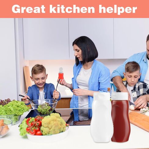 عبوتان من زجاجات ضغط البهارات وزجاجات الصبغ وزجاجات الضغط البلاستيكية للصلصات - زجاجة رذاذ خالية من مادة BPA بوزن 11 أونصة مع غطاء للصلصات والكاتشب والشواء والشراب والطلاء in Saudi Arabia