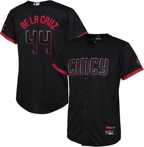 Elly De La Cruz Cincinnati Reds #44 MLB Kids Youth Boys 4-20 Black City Connect Player Jersey in Saudi Arabia