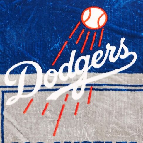 MLB Los Angeles Dodgers Royal Plush Raschel Throw, One Size, Multicolor in Saudi Arabia