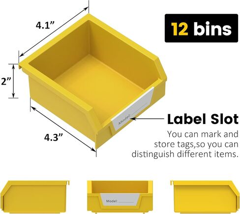 UNITEDPOWER Rotating Storage Bins, Tool Organizer, Hardware Crafts, Small Parts, Nuts and Bolts, Revolving 12 Bins Storage for Workshop, Shed, Garage, Home in Kuwait