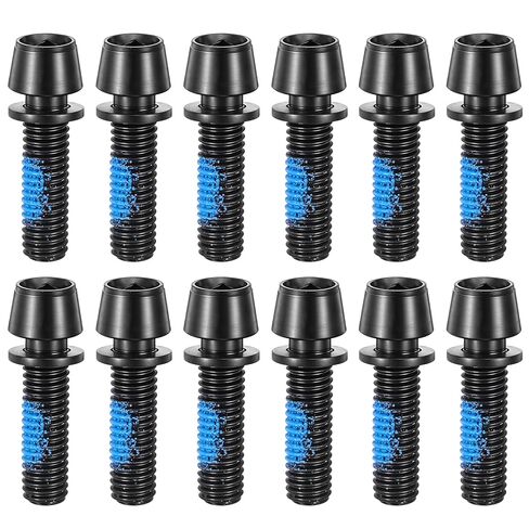 12 Pcs Steel M5x18mm Bolts with Washer, Allen Hex Tapered Screw for Bicycle Stem, Bicycle Stem Screws (Black) in Saudi Arabia